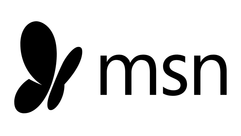 The MSN logo, known for its credibility boosters, features a stylized butterfly shape to the left of bold lowercase letters msn on a white background.